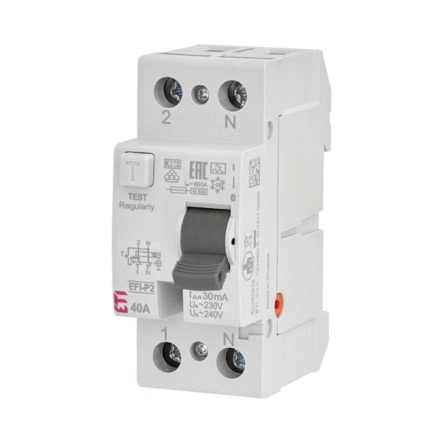 RCCB 2-pole residual current circuit breaker, Type A, 40A, 30mA, ETI