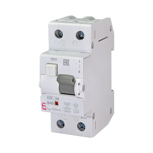 RCBO 2M residual current circuit breaker, type A B40 100mA, ETI