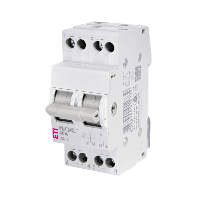 3-position, 2-pole 40A AC switch, ETI