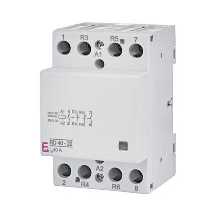 4-pole single-phase contactor, 40A, ETI