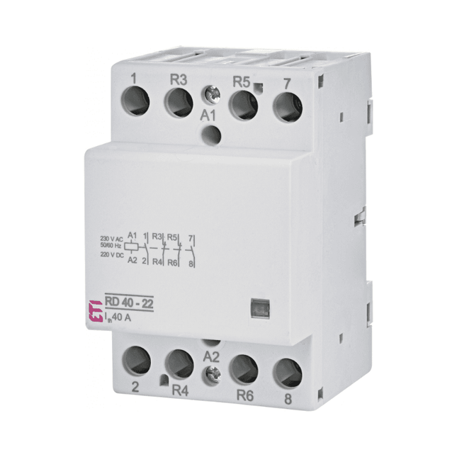 4-pole single-phase contactor, 40A, ETI
