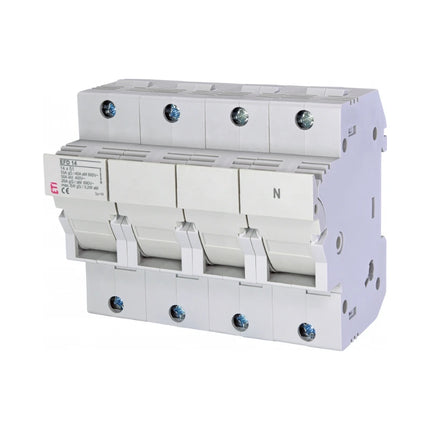 EFD14, ETI 3-pole + neutral 50A AC modular fuse block, 14x51