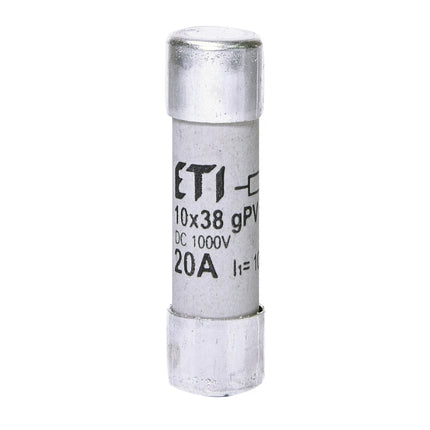 Цилиндричен предпазител за постоянен ток, 20 А/1000 V, CH, 10x38, gPV, ETI
