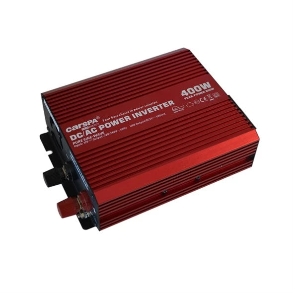 Inversor CARSPA de 12 V/230 V y 400 W con onda sinusoidal pura y puerto USB