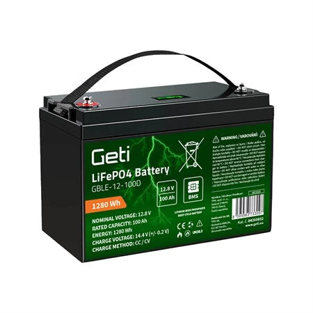 Batterie LiFePo4 GETI 12,8 V 100 Ah