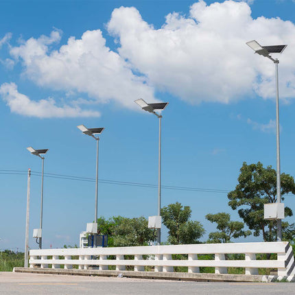 Lampadaire solaire à LED de 3 000 lm, puce Bridgelux, 6 400 K