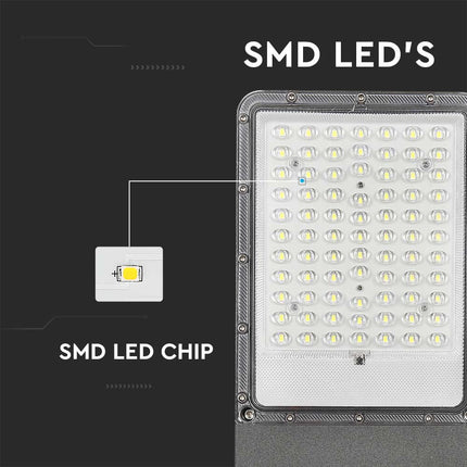 Lampadaire solaire à LED de 3 000 lm, puce Bridgelux, 6 400 K