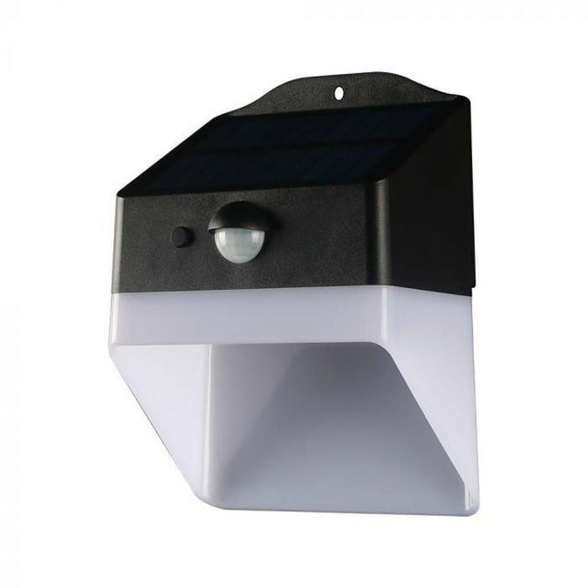Solar-powered LED wall light with sensor, black and white, 4000K