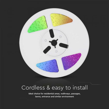 LED лента със слънчево захранване, IP67, дистанционно управление, RGB
