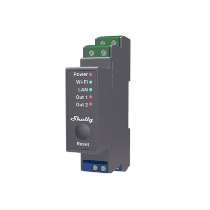 Shelly Pro 2 v.1, Professional 2-Channel Smart Relay, DIN, LAN + Wi-Fi, 16A