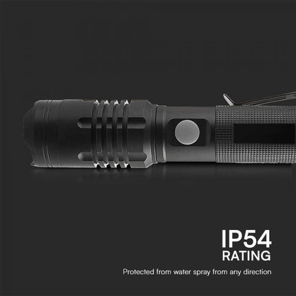 Lampe torche 10 W, 1 000 lm, boîtier en aluminium, 3,7 V, 2 000 mAh