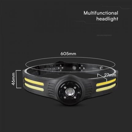 LED-Stirnlampe, COB, 470 lm, 3,7 V, 650 mAh