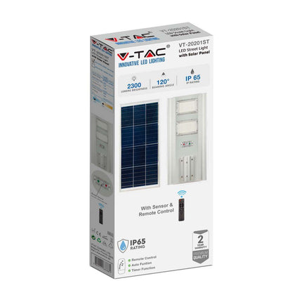 2300lm LED solar street light, motion sensor, 6400K