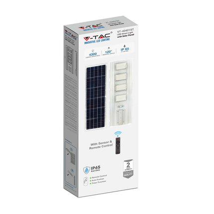 4300 lm LED solar street light, motion sensor, 6400K