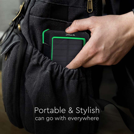 Batería externa portátil, carga inalámbrica, panel solar, 10 000 mAh, V-Tac