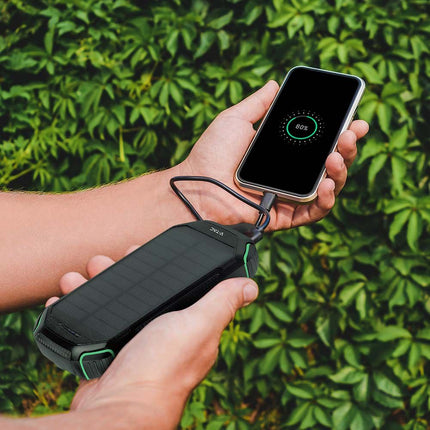 Batería externa portátil, carga inalámbrica, panel solar, 30 000 mAh, V-Tac
