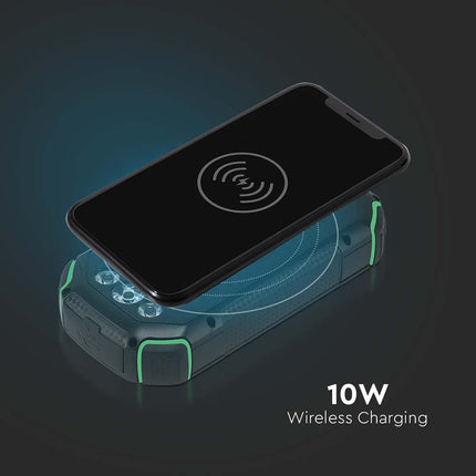 Batería externa portátil, carga inalámbrica, panel solar, 30 000 mAh, V-Tac
