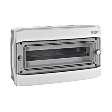 Quadro de fusíveis exterior IP65, fila única, 18UH, Schrack