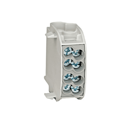 Insulated junction terminal block, 25 mm², 1-pole, 4 connection points, Grey, Schrack