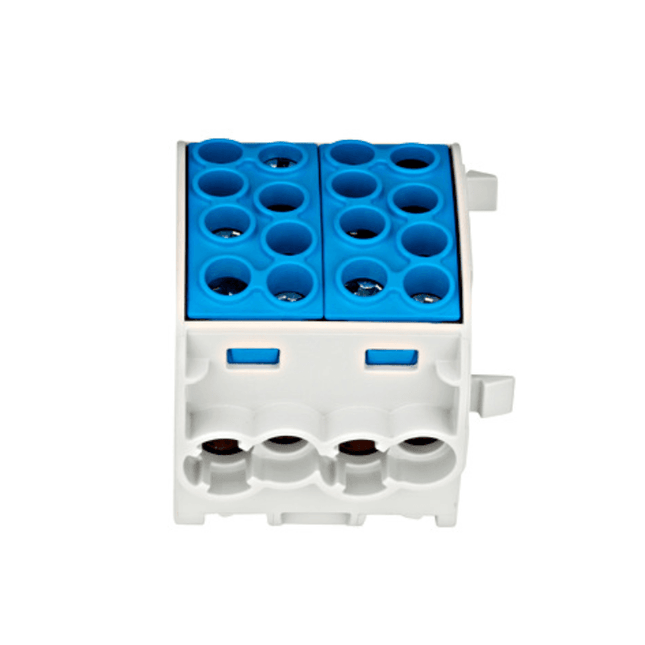 Isolierte Anschlussklemme, 35 mm², 1-polig, 8 Anschlusspunkte, blau, Schrack