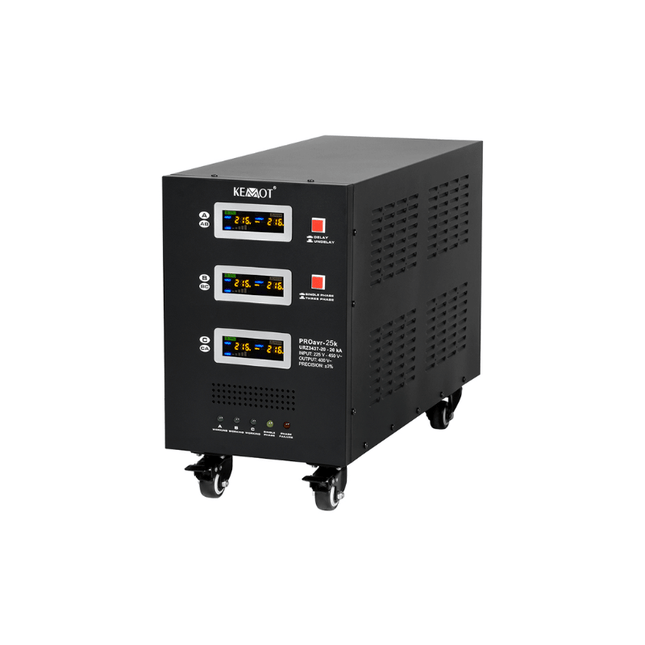 Estabilizador de tensión automático con servomotor de 25 kVA, KEMOT