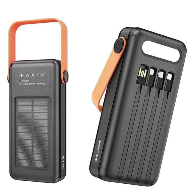Batería externa de 30 000 mAh con panel solar fotovoltaico, BoroFone