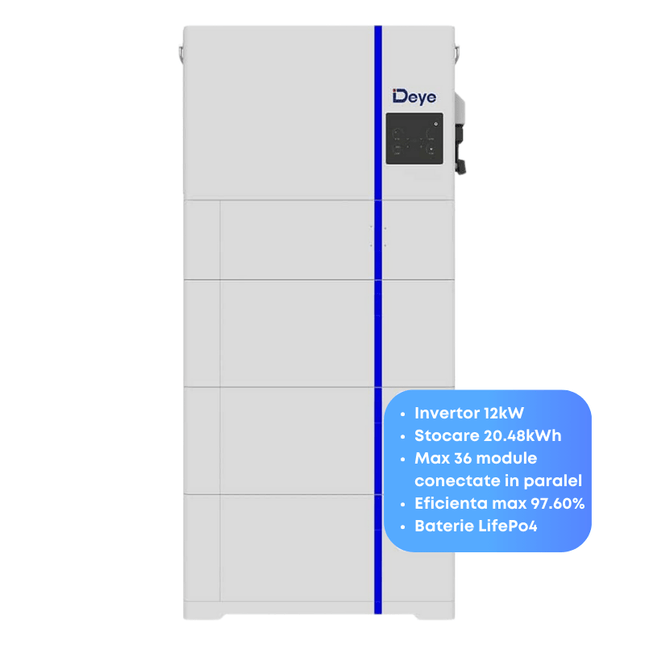 Inversor DEYE de 12 kW + batería de 20,48 kWh, AI-W5.1-12P3-EU-B
