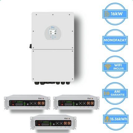 Onduleur Deye 16 kW, SUN-16K-SG01LP1-EU + batterie Pytes 15,36 kWh, v5a