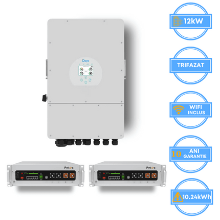 Inverter Deye da 12 kW, SUN-12K-SG05LP3-EU-SM2 + batteria Pytes da 10,24 kWh, v5a