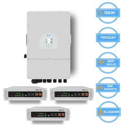 Deye 15kW Inverter, SUN-15K-SG05LP3-EU-SM2 + Pytes 15.36kWh Battery, v5a