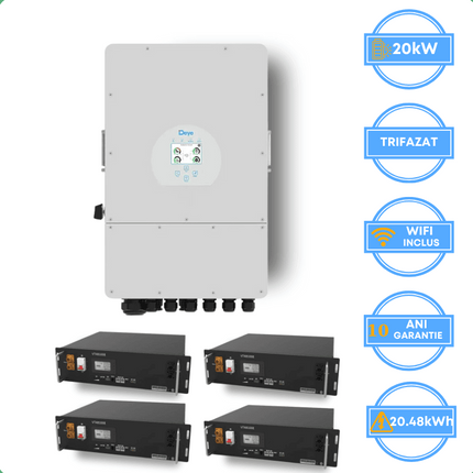 Inverter Deye da 20 kW, SUN-20K-SG05LP3-EU-SM2 + batteria V-TAC da 20,48 kWh