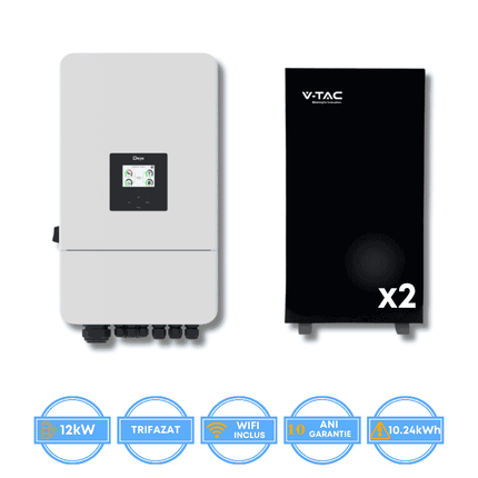 Deye 12kW Inverter, SUN-12K-SG05LP3-EU-SM2 + V-TAC 10.24kWh Battery