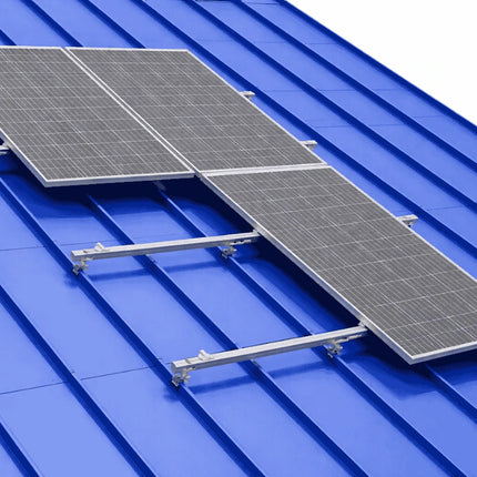 Mounting kit for 9 solar panels, single row, sandwich-type panels